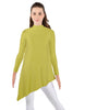 Solid Lycra LS T Neck Tunic Asymetric Skirt