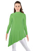 Solid Lycra LS T Neck Tunic Asymetric Skirt