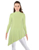 Solid Lycra LS T Neck Tunic Asymetric Skirt