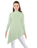 Solid Lycra LS T Neck Tunic Asymetric Skirt