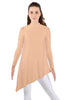 Solid Lycra LS T Neck Tunic Asymetric Skirt