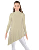 Solid Lycra LS T Neck Tunic Asymetric Skirt