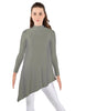 Solid Lycra LS T Neck Tunic Asymetric Skirt