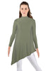 Solid Lycra LS T Neck Tunic Asymetric Skirt