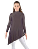 Solid Lycra LS T Neck Tunic Asymetric Skirt