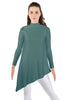 Solid Lycra LS T Neck Tunic Asymetric Skirt
