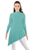 Solid Lycra LS T Neck Tunic Asymetric Skirt