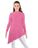 Solid Lycra LS T Neck Tunic Asymetric Skirt