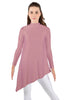 Solid Lycra LS T Neck Tunic Asymetric Skirt
