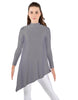 Solid Lycra LS T Neck Tunic Asymetric Skirt