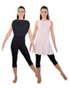 Solid Lycra Convertible Dress Tank Capri