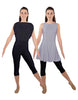 Solid Lycra Convertible Dress Tank Capri