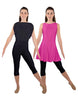 Solid Lycra Convertible Dress Tank Capri