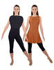 Solid Lycra Convertible Dress Tank Capri