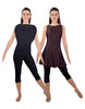 Solid Lycra Convertible Dress Tank Capri