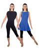 Solid Lycra Convertible Dress Tank Capri