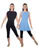 Solid Lycra Convertible Dress Tank Capri