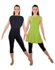 Solid Lycra Convertible Dress Tank Capri