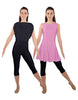 Solid Lycra Convertible Dress Tank Capri