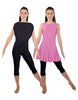 Solid Lycra Convertible Dress Tank Capri