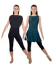 Solid Lycra Convertible Dress Tank Capri