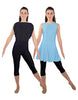 Solid Lycra Convertible Dress Tank Capri