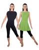 Solid Lycra Convertible Dress Tank Capri