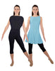 Solid Lycra Convertible Dress Tank Capri