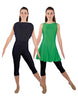 Solid Lycra Convertible Dress Tank Capri