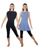 Solid Lycra Convertible Dress Tank Capri