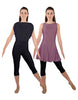 Solid Lycra Convertible Dress Tank Capri