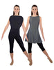 Solid Lycra Convertible Dress Tank Capri