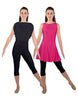 Solid Lycra Convertible Dress Tank Capri