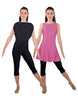 Solid Lycra Convertible Dress Tank Capri