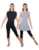 Solid Lycra Convertible Dress Tank Capri