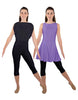 Solid Lycra Convertible Dress Tank Capri