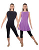 Solid Lycra Convertible Dress Tank Capri