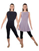 Solid Lycra Convertible Dress Tank Capri