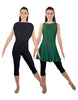 Solid Lycra Convertible Dress Tank Capri