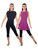 Solid Lycra Convertible Dress Tank Capri