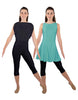 Solid Lycra Convertible Dress Tank Capri