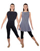 Solid Lycra Convertible Dress Tank Capri
