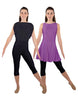 Solid Lycra Convertible Dress Tank Capri