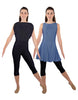 Solid Lycra Convertible Dress Tank Capri