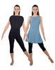 Solid Lycra Convertible Dress Tank Capri