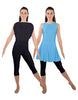 Solid Lycra Convertible Dress Tank Capri
