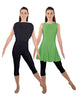 Solid Lycra Convertible Dress Tank Capri