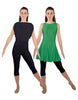 Solid Lycra Convertible Dress Tank Capri