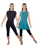 Solid Lycra Convertible Dress Tank Capri