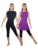 Solid Lycra Convertible Dress Tank Capri